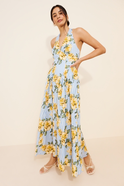 Halter Stripe Midi Dress | Nuuly
