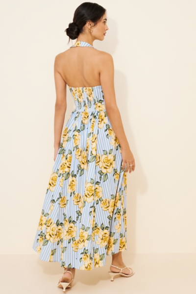 Halter Stripe Midi Dress | Nuuly
