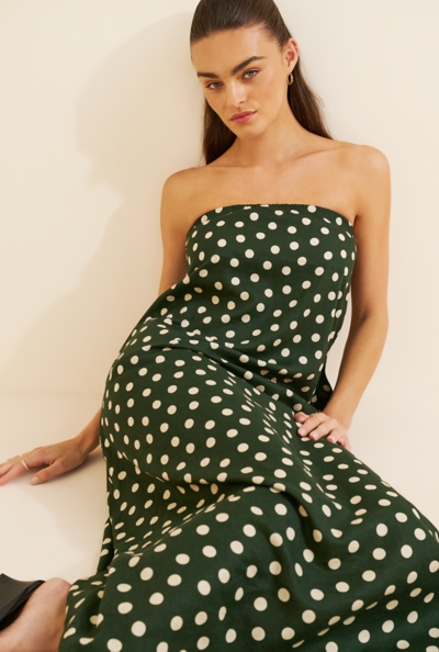 dark green summer dresses Angkor Green Two-Piece Tube Top Dress main image 1