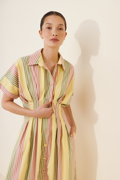 Tobie Waisted Short Sleeve Midi Dress | Nuuly