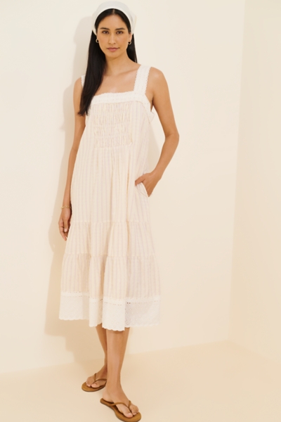 Lace-Trim Tiered Maxi Dress | Nuuly