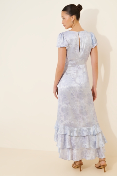 High-Low Jacquard Ruffle Dress | Nuuly