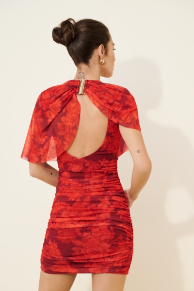 open lace back dress Shop The Chic Vera Two-Way Mini Dress in Deep Red