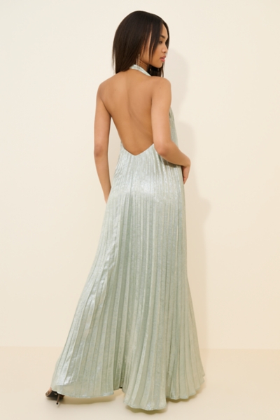 Pliss Halter Maxi Dress | Nuuly