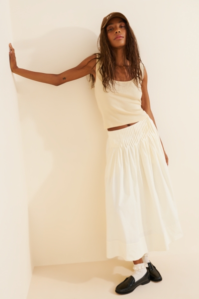 green emerald velvet dress Astr The Label | Button Front Boat Neck Midi Dress in Cream
