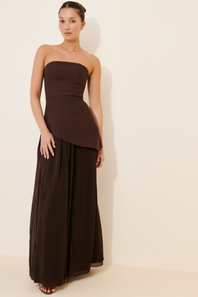dress for success clothing donations Lulita Strapless Maxi Dress Brown main image 0