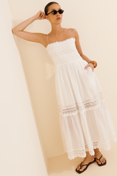 Crochet Lace Paneled Maxi Dress | Nuuly