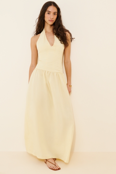 strapless open back dress Bettina Powder-Blue Plunge-Neck Maxi Dress With Gathered-Detailing – Club L  London main image 1