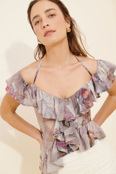 Lost & Found Carousel Chiffon Blouse | Nuuly
