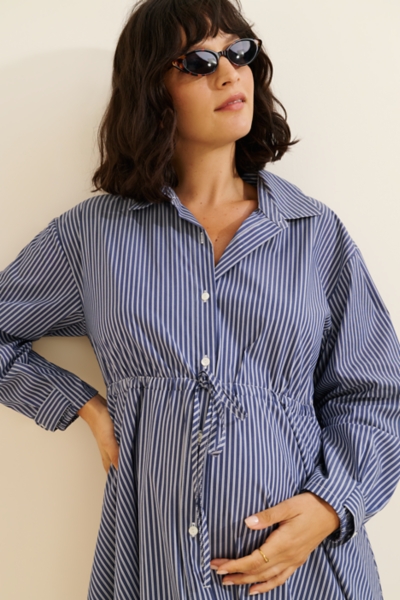 maternity dress shirts Cream Short Sleeve Side Slit T-Shirt Midi  PinkBlush Elegant Satin Womens JoJo Maman Bb Rose