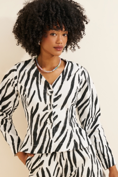 Ayer Stripes V-Neck Jacket | Nuuly