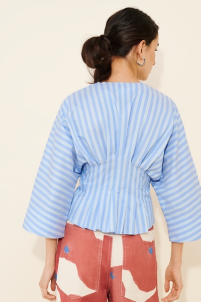 Elbow Sleeve Waisted Zip Up Top | Nuuly