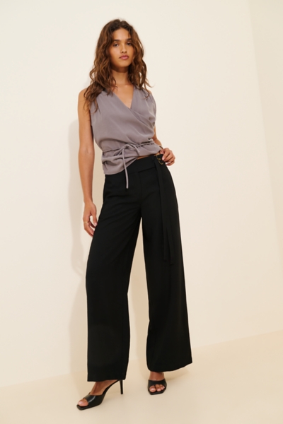Buckle-Waist Detail Linen Pants | Nuuly