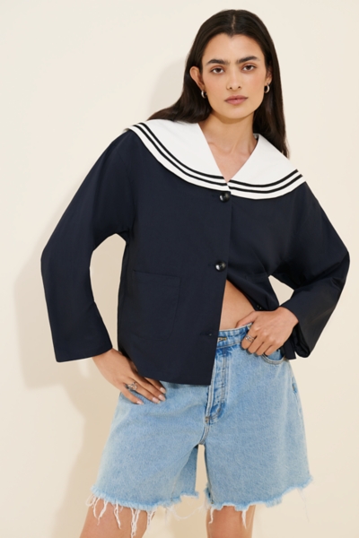 ジャケット・アウター muguet frill sailor collar blouson muguet frill sailor collar blouson WHITE ミュゲ｜Yahoo!フリマ（旧