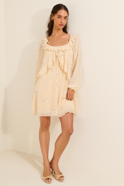 Chiffon Long Sleeve Mini Dress | Nuuly