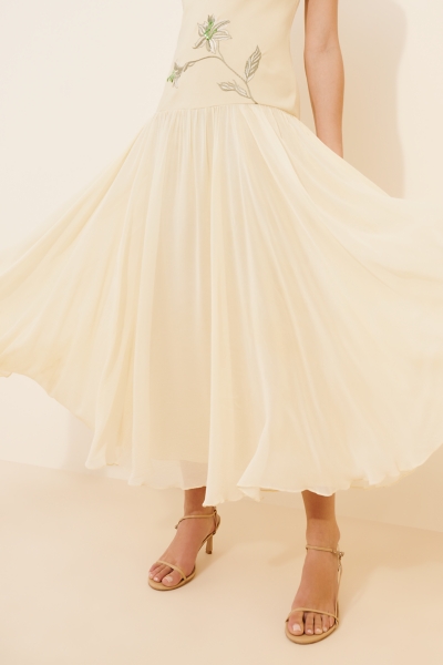 embroidered drop waist dress Bohera Willa Embroidered Drop Waist Dress L