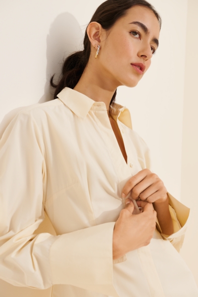 structured shirt dress Just Right Moments White Sleeveless Belted Maxi Shirt Dress