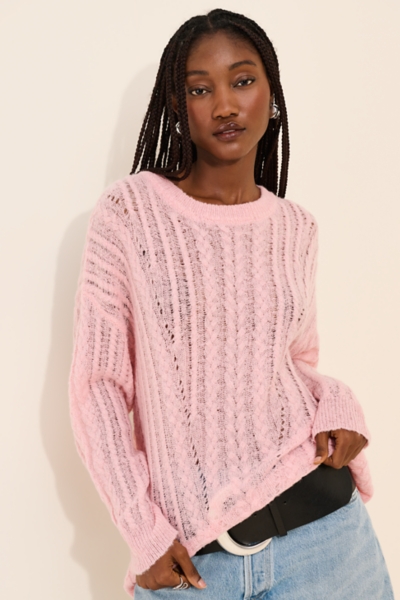 Sheer Luck Cable Knit Sweater | Nuuly