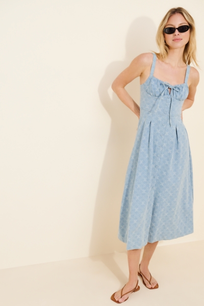 knee length dresses for ladies Moon River Sleeveless Corset Detail Midi Dress MR9694 main image 0