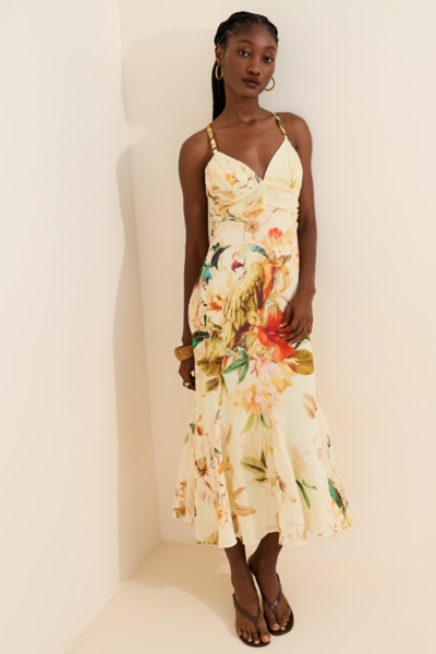 flounce midi dress Women' Summer Off Shoulder Jacquard by Wolddress Wedding Guest Crafted with lightweight Sleeveless Flounce Midi Dress