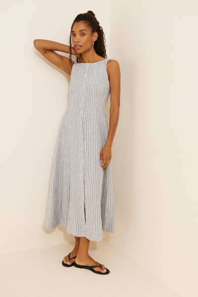 farm rio x anthropologie scalloped halter linen blend dress Dresses 1930s inspired slip