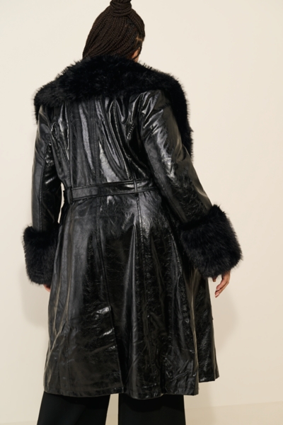 Kaya Faux-Leather Trench Coat | Nuuly
