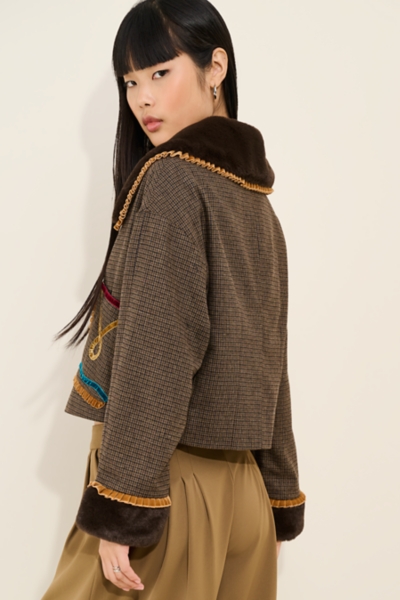 【Nalm.】ribbon-tailored jacket / brown Softlight Ribbon Jacket | Nuuly