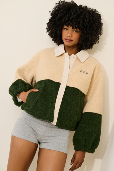 Color Blocked Sherpa Fleece Jacket | Nuuly