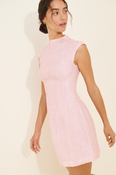 mock neck sheer dress AQUA Sheer Knit Mock Neck Dress - Exclusive