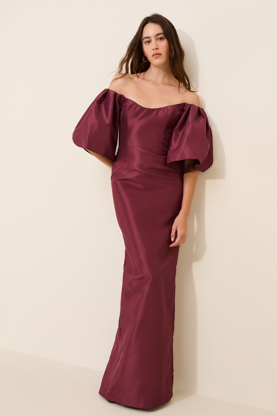 nuuly bridesmaid dresses Elysia Off-Shoulder Gown Wedding guest dresses