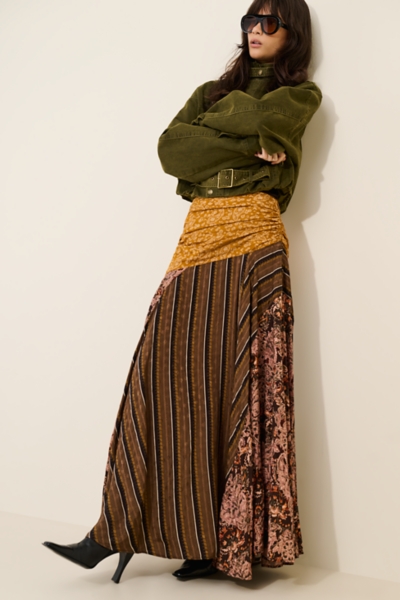 Crossroads Printed Patch Maxi Skirt | Nuuly