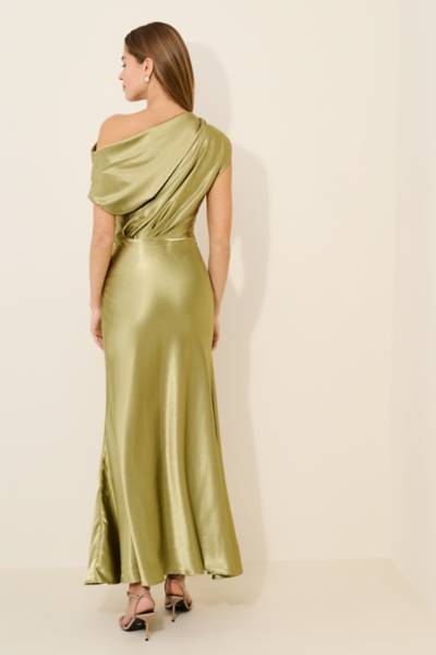 Off-The-Shoulder Maxi Slip Dress