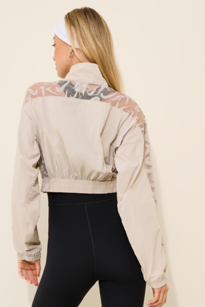 Cropped Lace Windbreaker Jacket | Nuuly