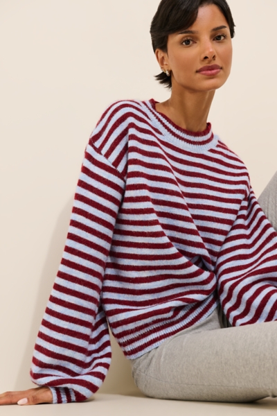 Oversized Striped Crewneck Pullover | Nuuly