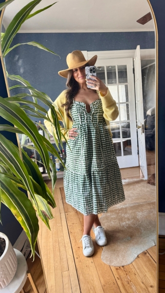 Sleeveless Sweetheart Gingham Midi Dress | Nuuly