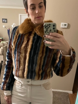 Forever 21 multicolor faux fur coat hotsell