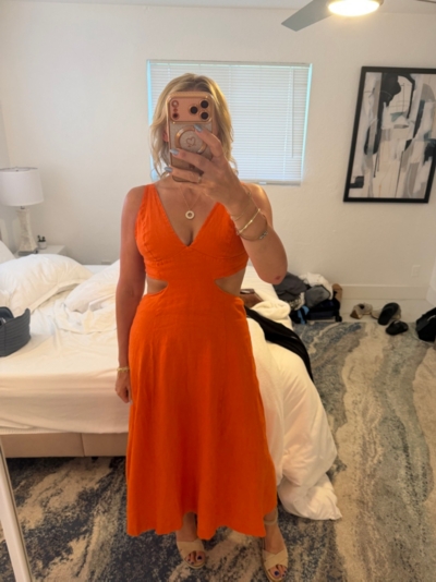 reformation samara linen dress Reformation Samara Linen Dress 6 in Orange