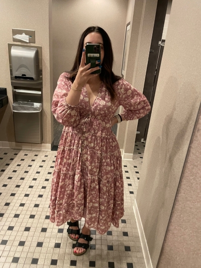 pappiet midi dress free people Free People Pappiet Midi Dress/Rose Combo