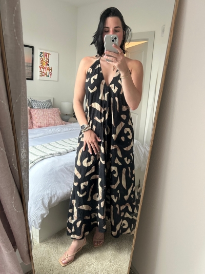 Halter Check Maxi Dress | Nuuly