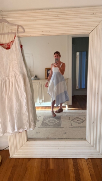 anthropologie asymmetrical square-neck dress The Ariana Square-Neck Asymmetrical Ruffle-Hem Dress