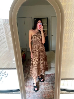 moon river one shoulder dress Moon River One-Shoulder Floral Maxi Dress