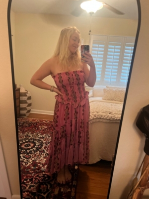 Redi サンプルのみ　おまけ付き　greenclothing Morilee Bridesmaid 21852 Pleated Shimmer Straight Neck Dress