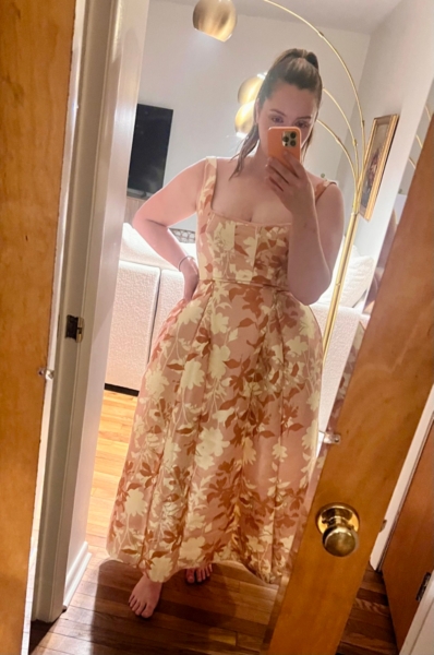 Sleeveless Square-Neck Floral Fit & Flare Midi Dre | Nuuly