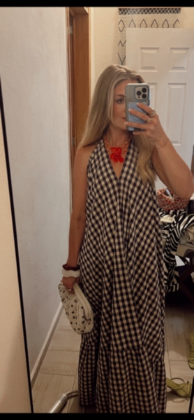 Halter Check Maxi Dress | Nuuly