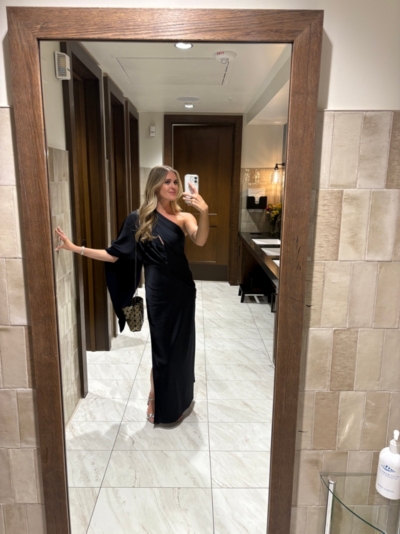 kelsie one shoulder dress Kelsey | Burgundy Asymmetric-Neck Maxi Dress With Ruched Detailing