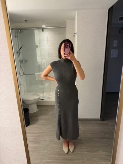 Cap Sleeve Mock-Neck Slim Knit Midi Dress | Nuuly