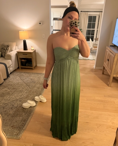 metallic ombr strapless maxi dress Natalia Blue Ombre Strapless Maxi Dress - S Size - Women's Dresses