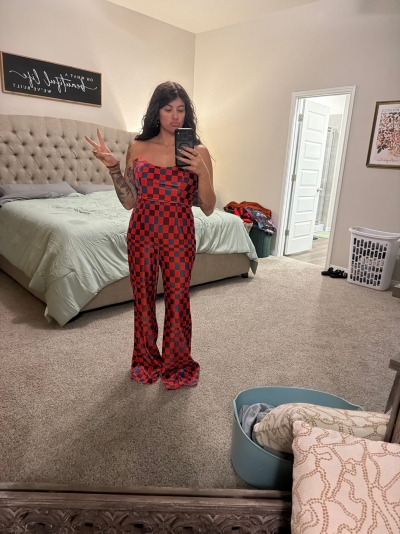 Velvet Check Jumpsuit | Nuuly