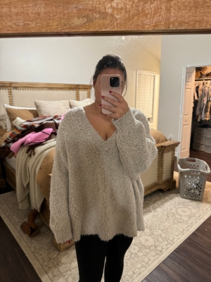 Plush V-Neck Sweater