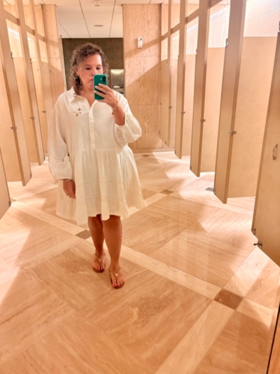 the bettina tiered mini shirt dress by maeve linen edition Maeve The Bettina Tiered Mini Shirt Dress by Maeve: Linen Edition